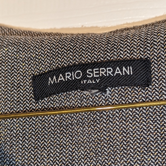 Mario Serrano bolero style work blazer, size 8, herringbone and gold - Picture 2 of 5